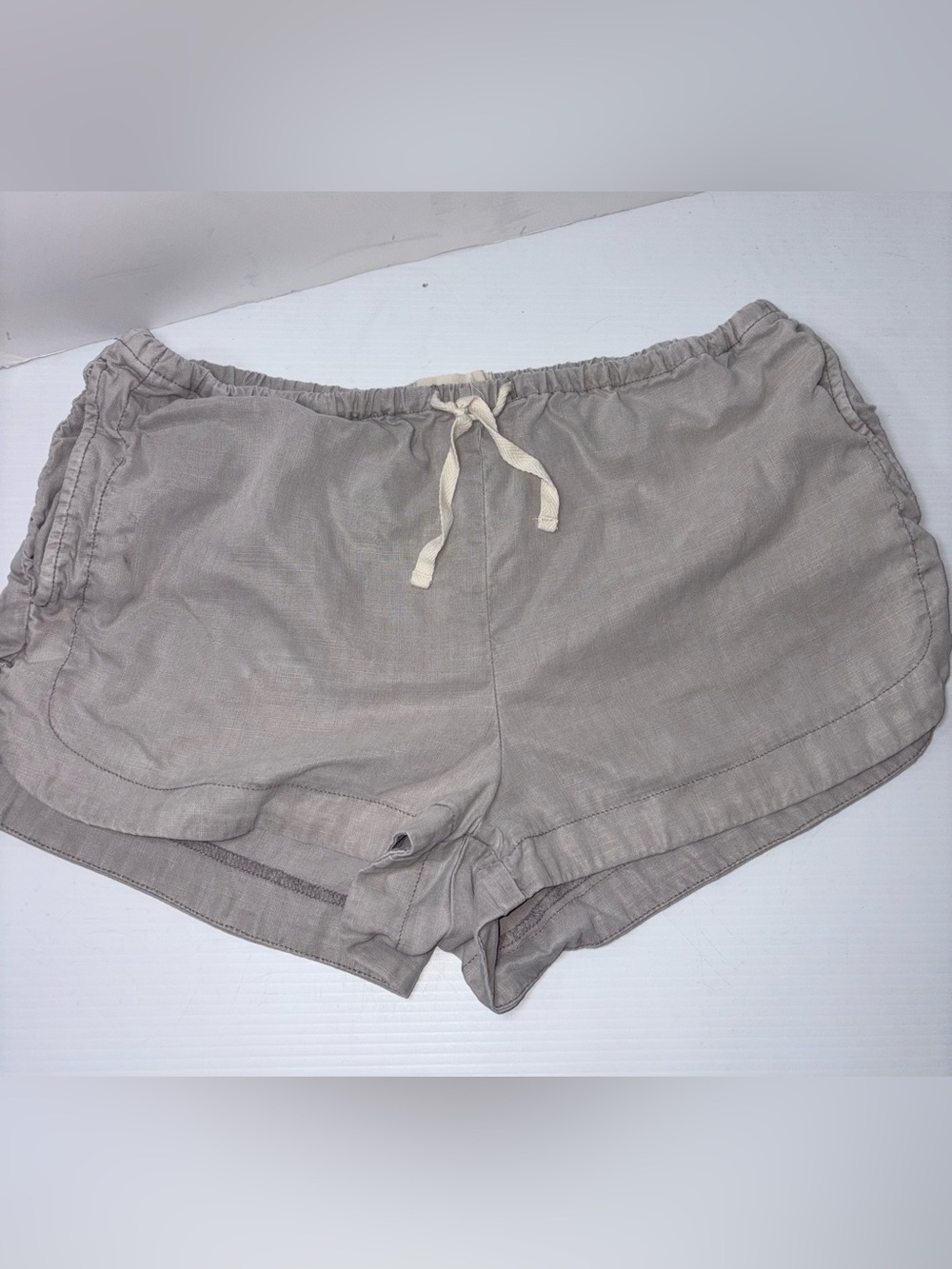 TNA Women's Light Taupe Athletic Drawstring Shorts. 100% Lyocell